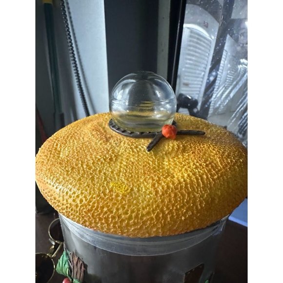 Decorative Glass Storage Jar with Fimo Clay Owl and Garden Scene - Picture 5 of 14